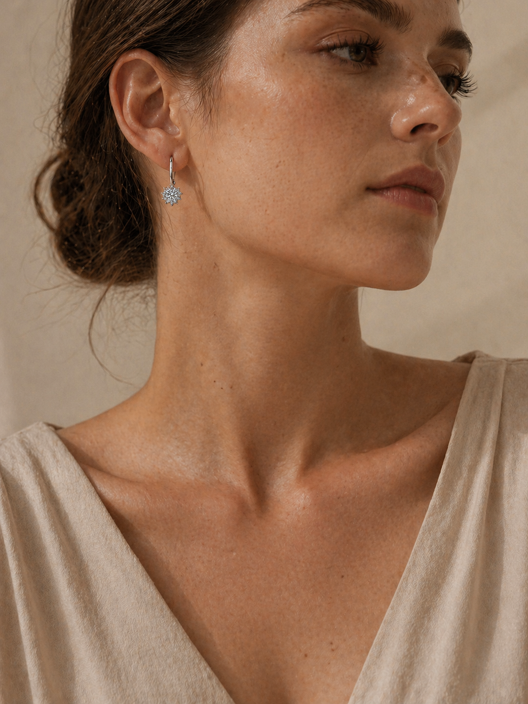 Moissanite Øredobber i S925 Sølv – Solblomst Design (1 ct) | RUYA
