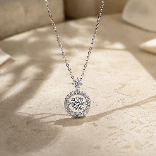 Moissanite anheng halskjede i S925 sølv – minimalistisk luksus fra RUYA
