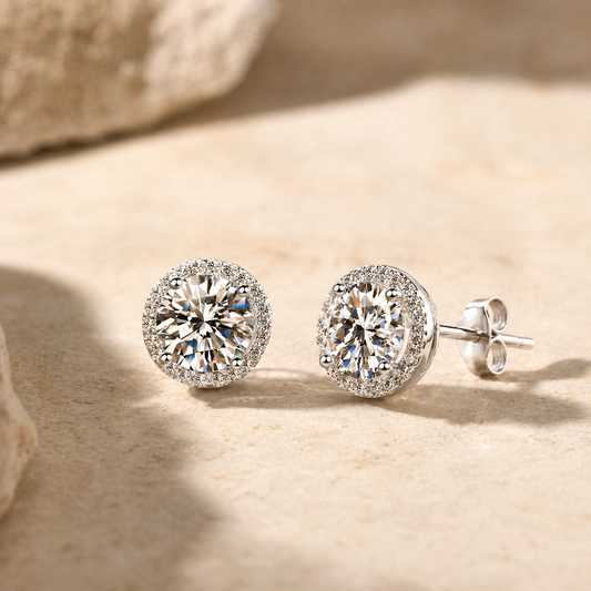 Ruya Accessorize - Klassiske 1ct Moissanite Øredobber (S925 Sølv)