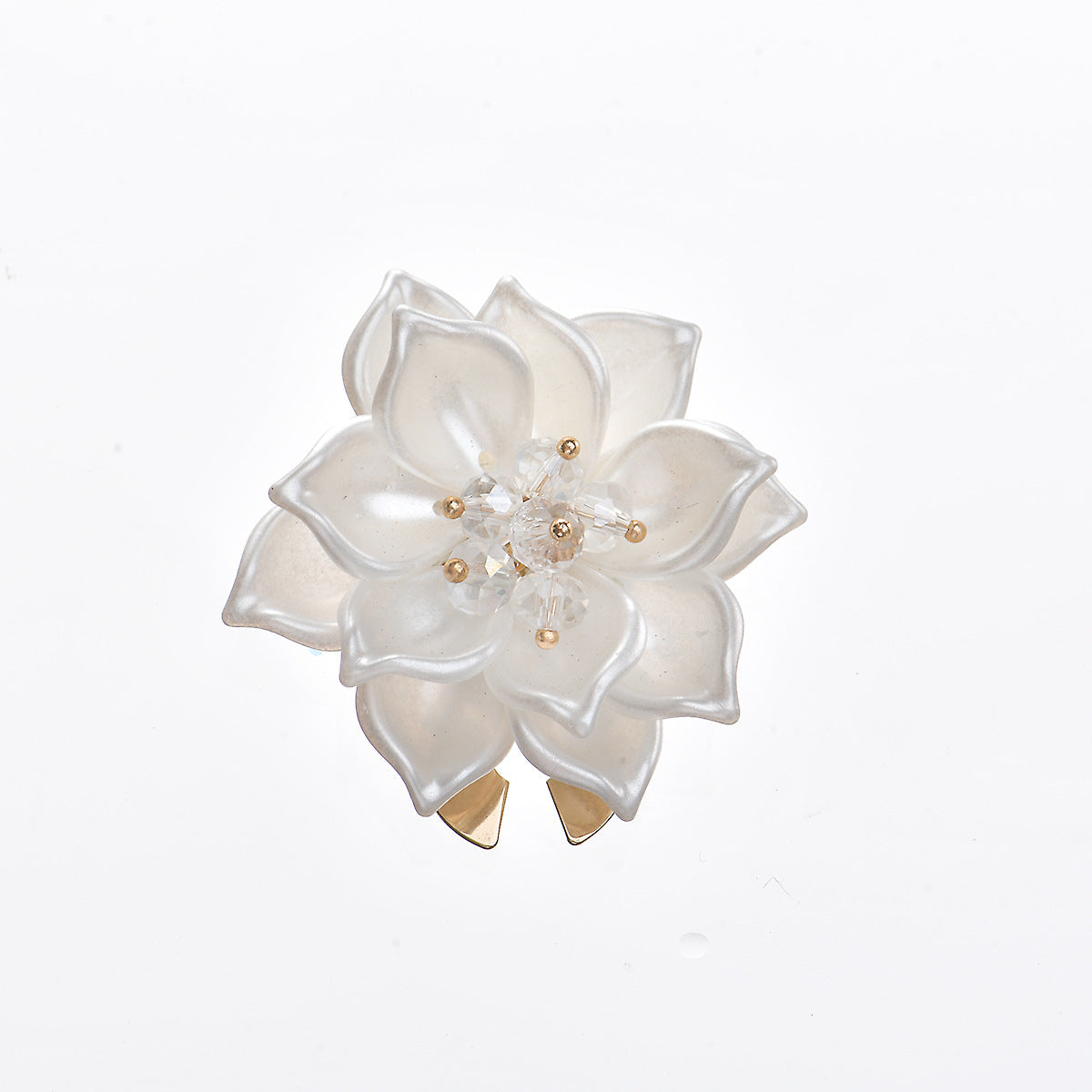 Ivory Bloom Button Cover - 1 SET(2 psc)