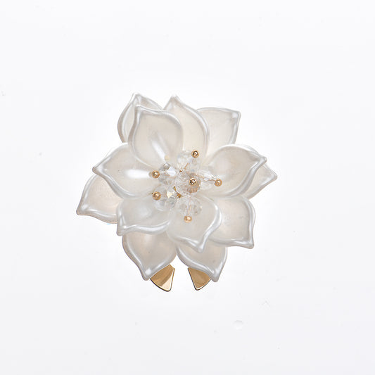 Ivory Bloom Button Cover - 1 SET(2 psc)